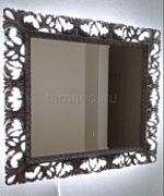 Зеркало с фоновой боковой подсветкой рамы, арт. П024 чернёное серебро 90х90см