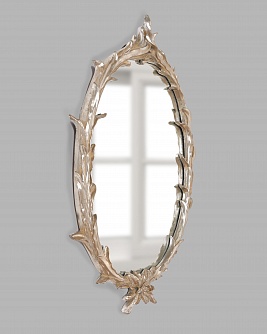 Настенное зеркало Буа 80см х 53см серебро
