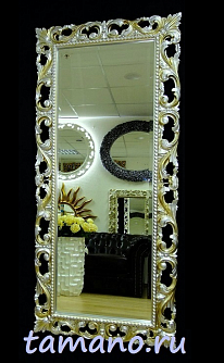 Зеркало интерьерное в резной  раме, арт. Л12005, Мэри, шампань, 75см х 165см 