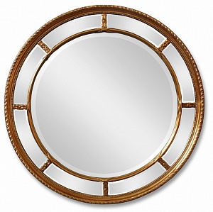 Круглое зеркало в золотой зеркальной раме Престиж, D 116см