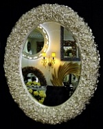 Зеркало интерьерное овальное, Орнелла шампань, ширина 90см высота 110см
